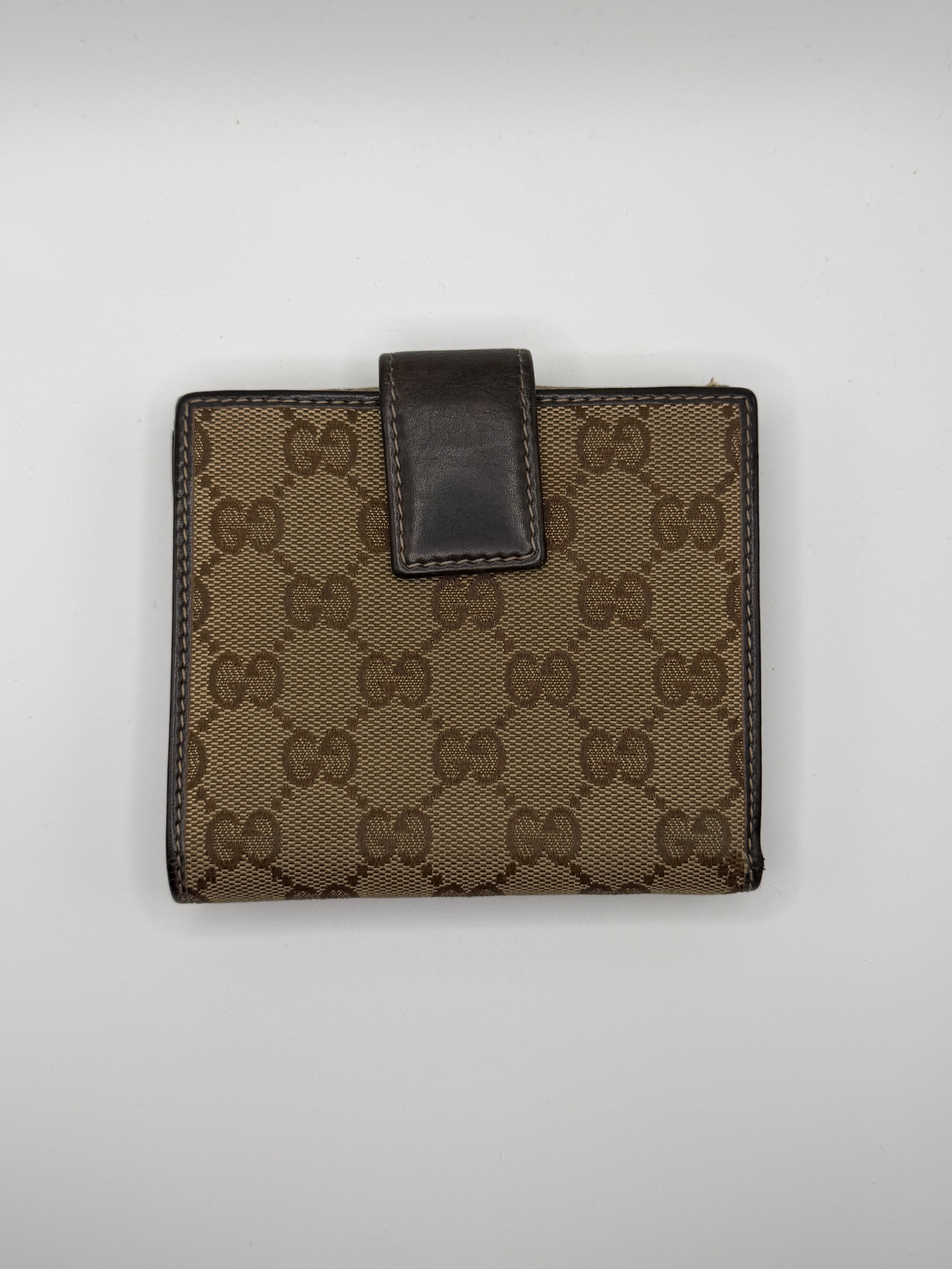 Le Portefeuille Gucci Britt Compact - Toile GG Beige