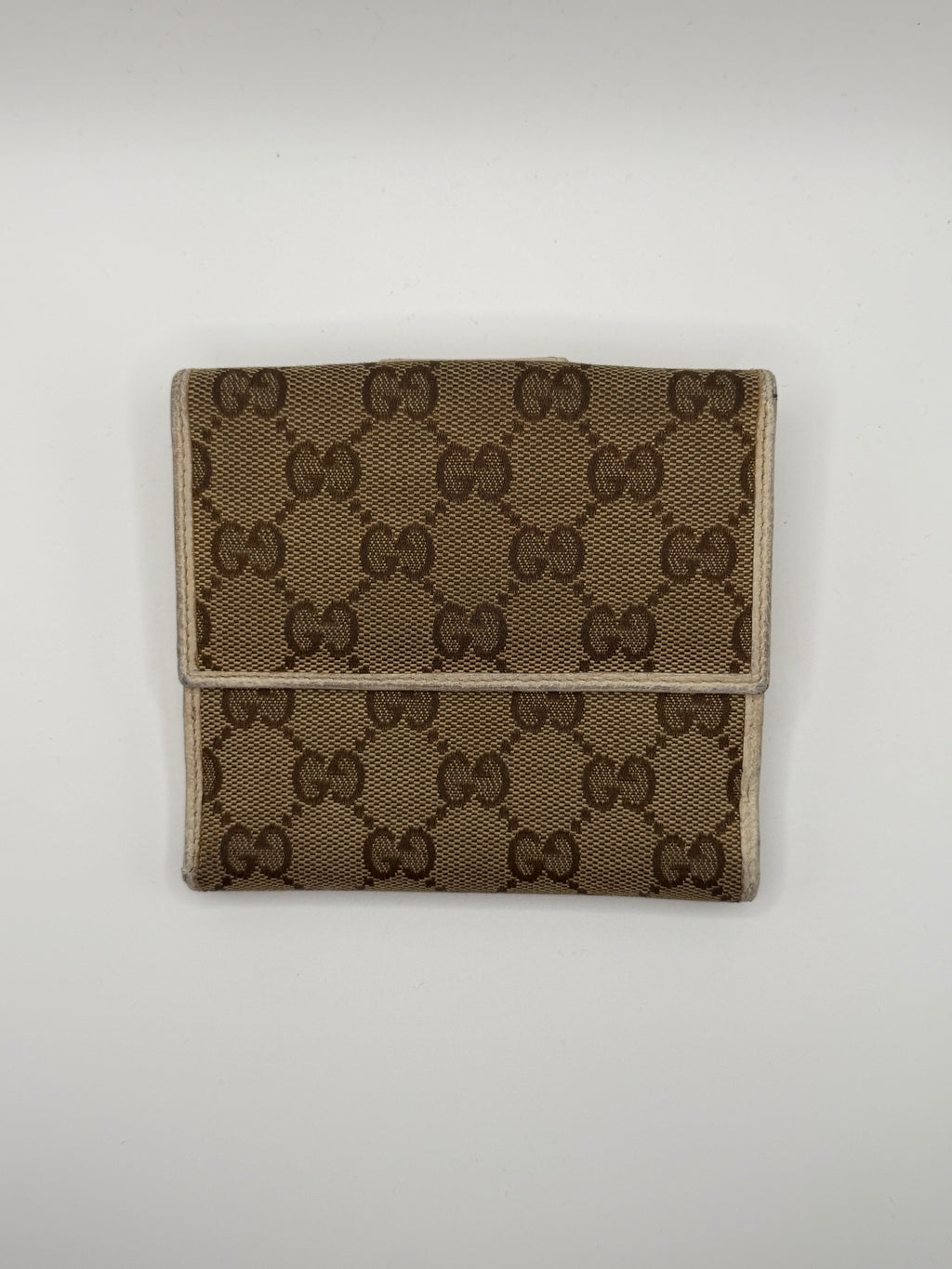 Le Portefeuille Gucci Abbey D-Ring Compact - Toile GG Beige