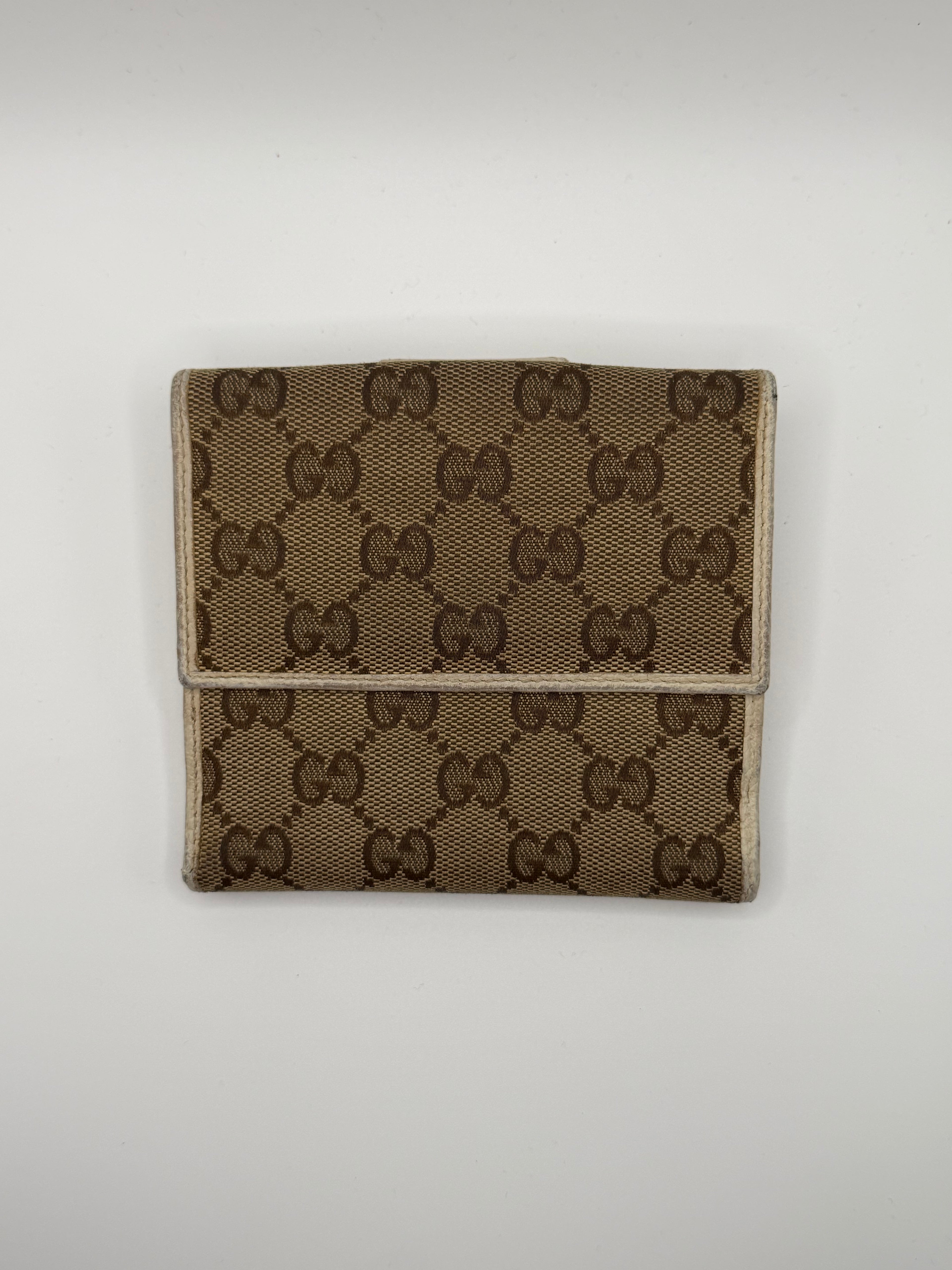 Le Portefeuille Gucci Abbey D-Ring Compact - Toile GG Beige